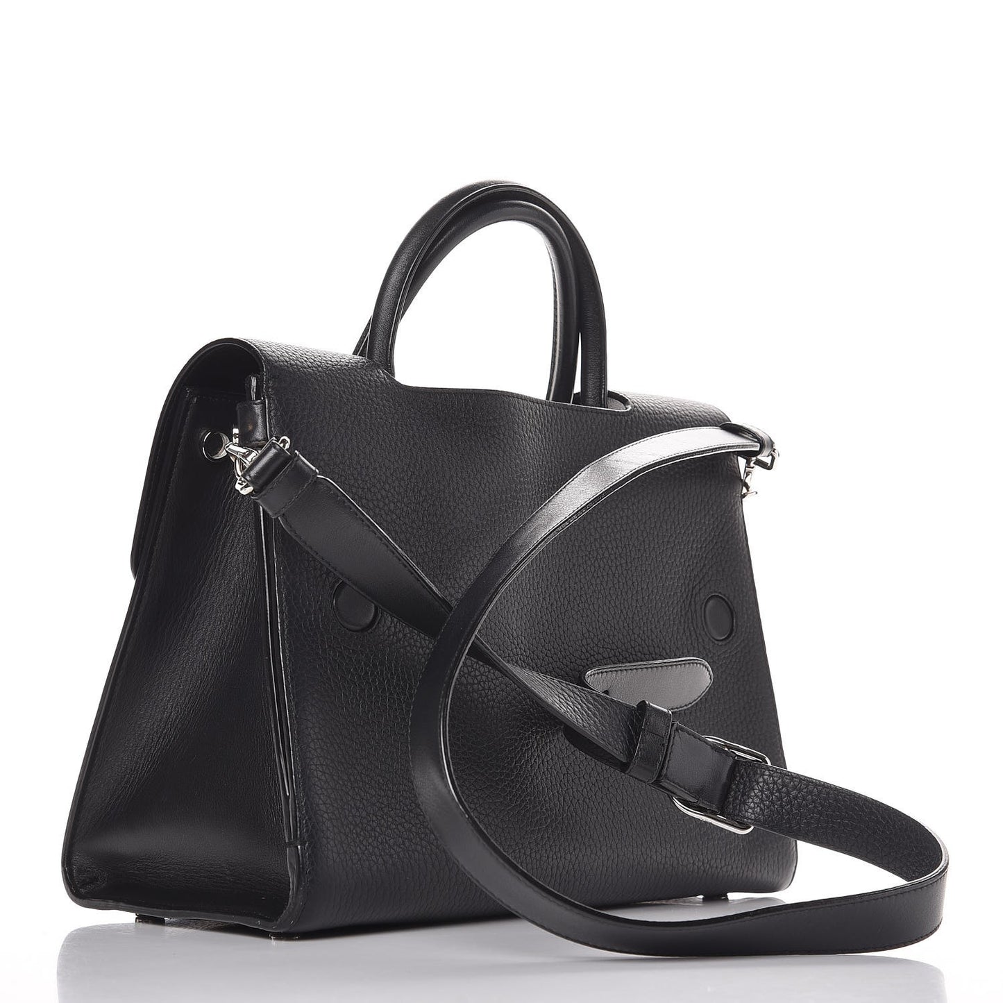 Grained Calfskin Medium Diorever Flap Black