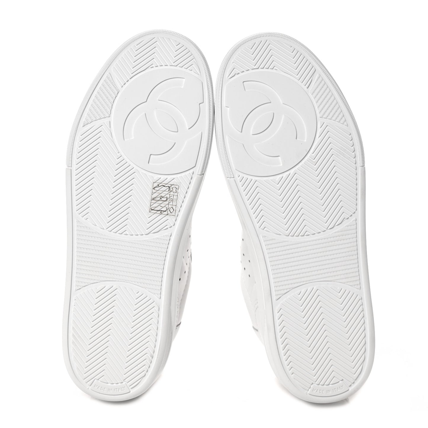 Grained Calfskin Fabric Womens Logo Sneakers 37 White