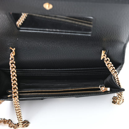 Gucci Calfskin Mini GG Marmont Chain Wallet Black 5 of 8