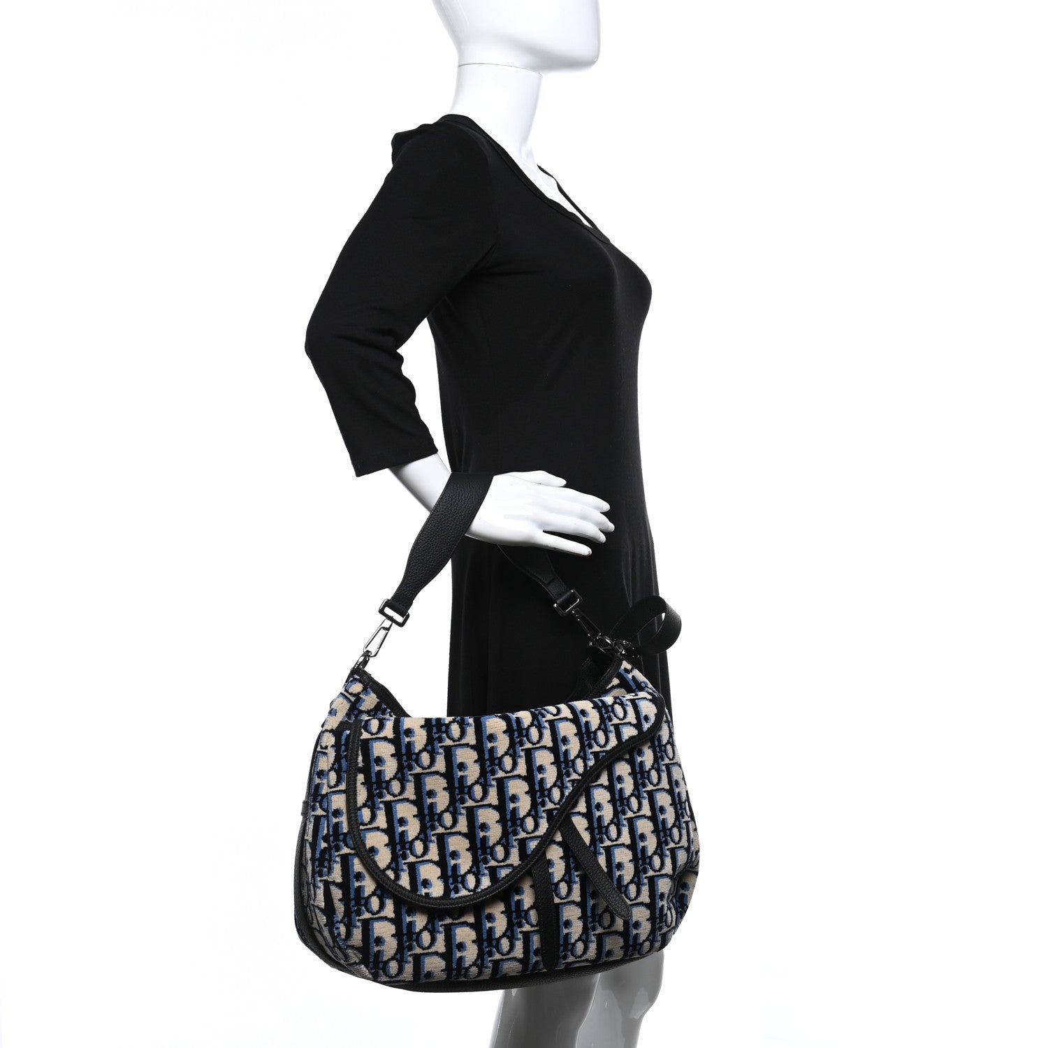 Christian Dior Oblique Saddle Soft Bag Bleu Marine 2 of 16