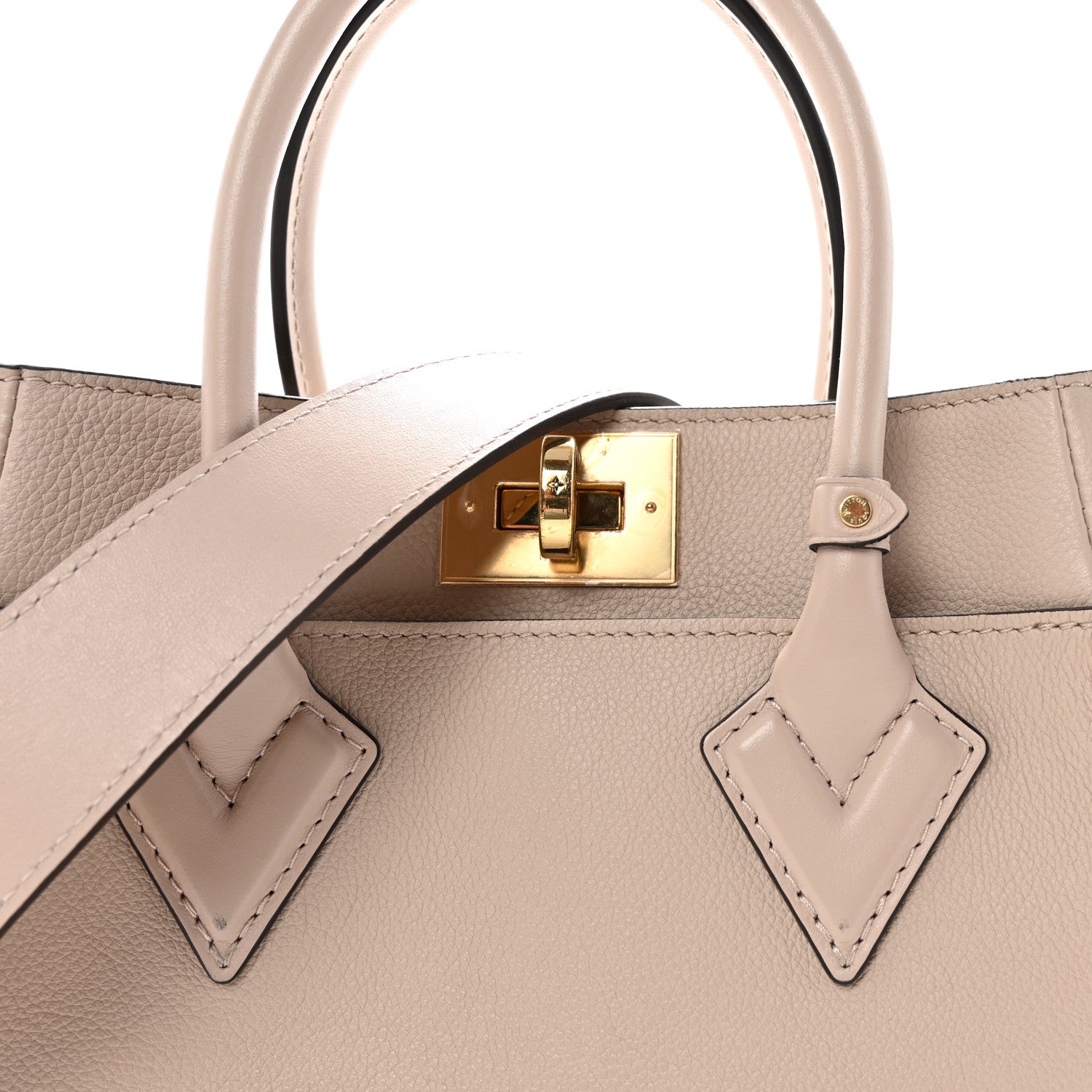 Louis Vuitton Calfskin Monogram On My Side PM Greige 7 of 9
