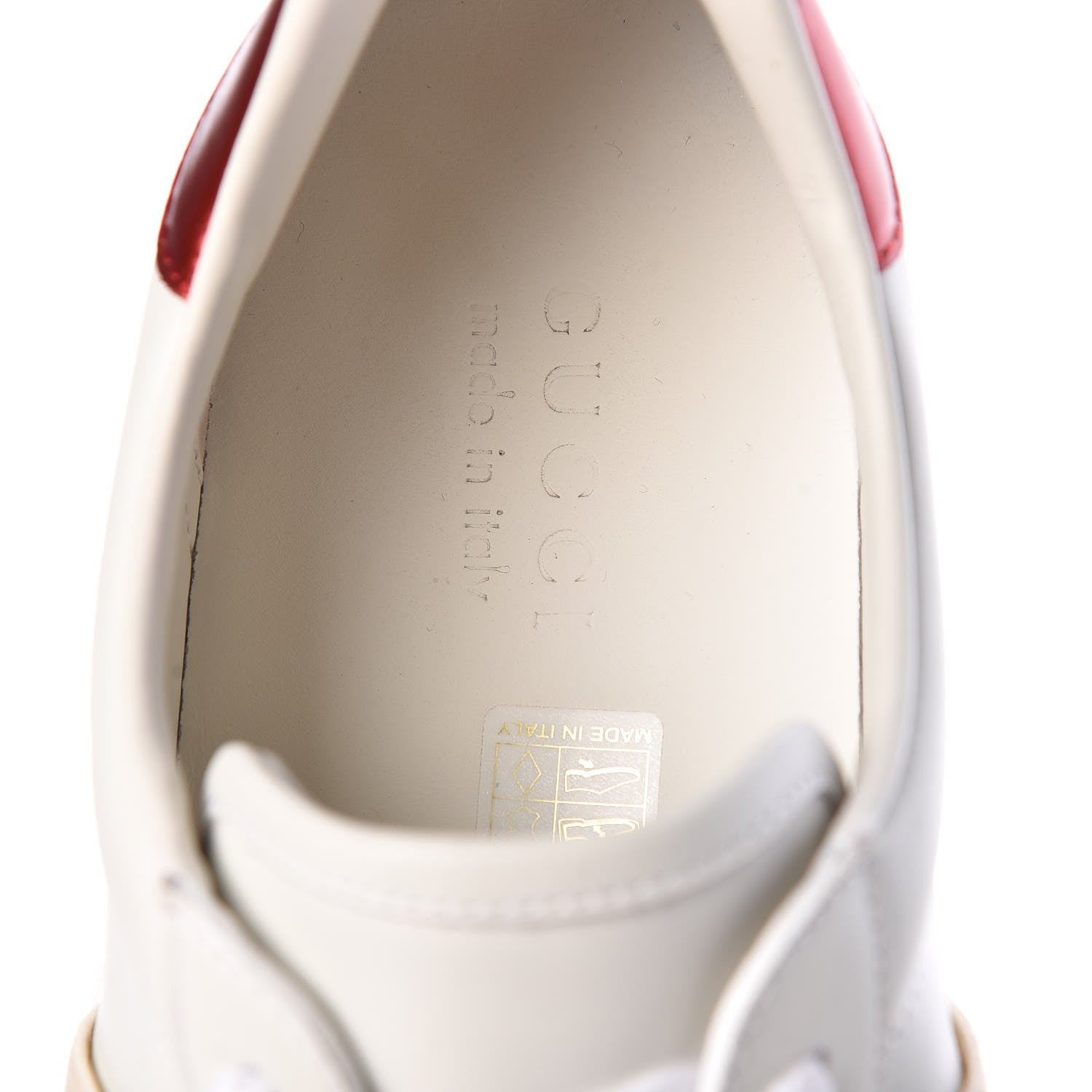 Gucci Calfskin Stripe Mens New Ace Sneakers 8 White Ecru Red Flame 10 of 22