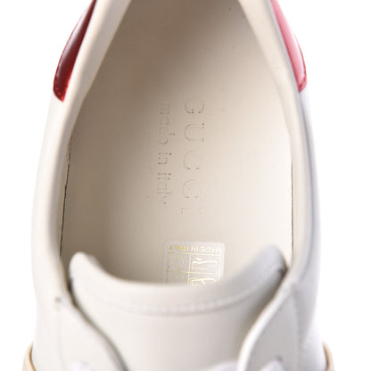 Gucci Calfskin Stripe Mens New Ace Sneakers 8 White Ecru Red Flame 10 of 22