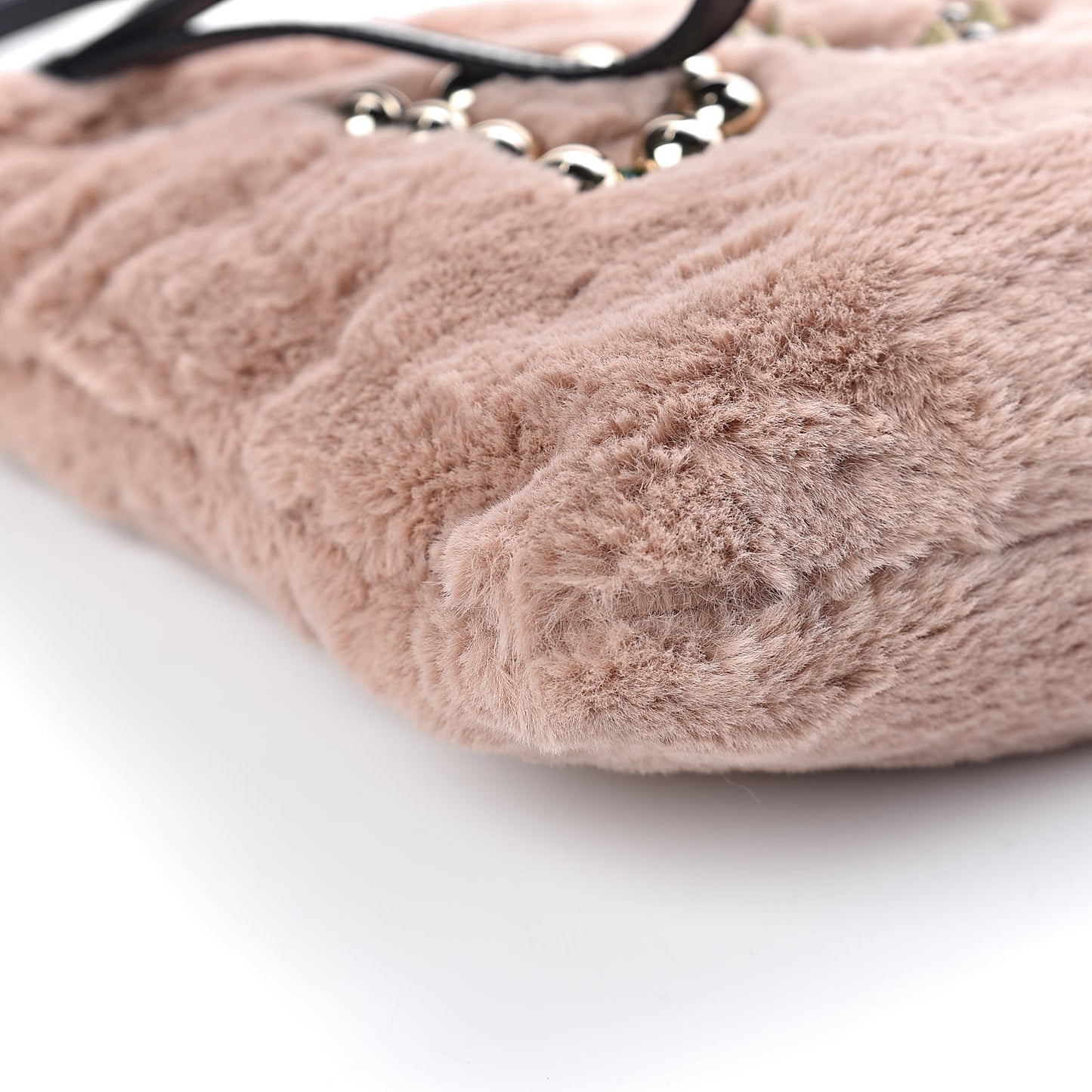 Faux Fur Embroidered Clutch Bag Pink