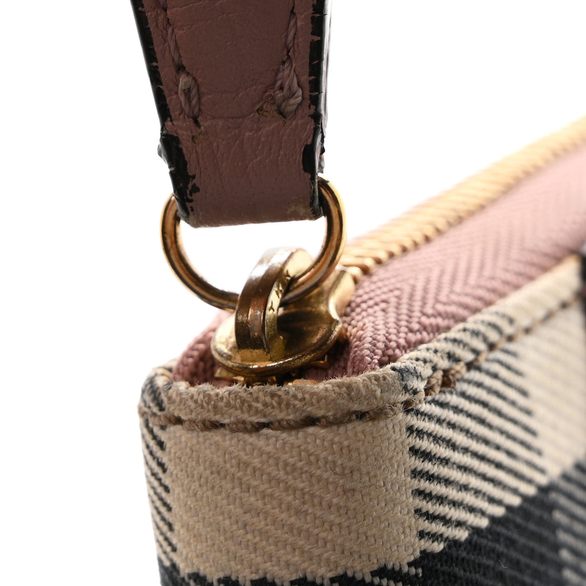 Burberry Grainy Calfskin House Check Elmore Zip Around Wallet Mauve Pink 8 of 9