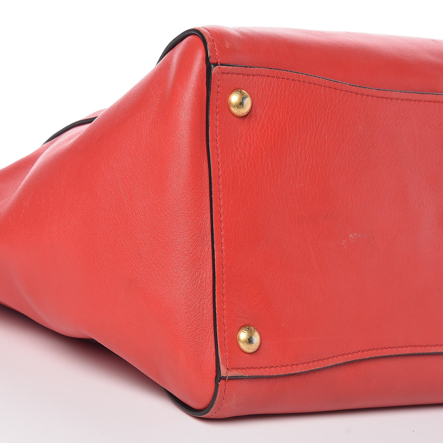 Prada Glace Calfskin Twin Pocket Tote Fuoco 16 of 22