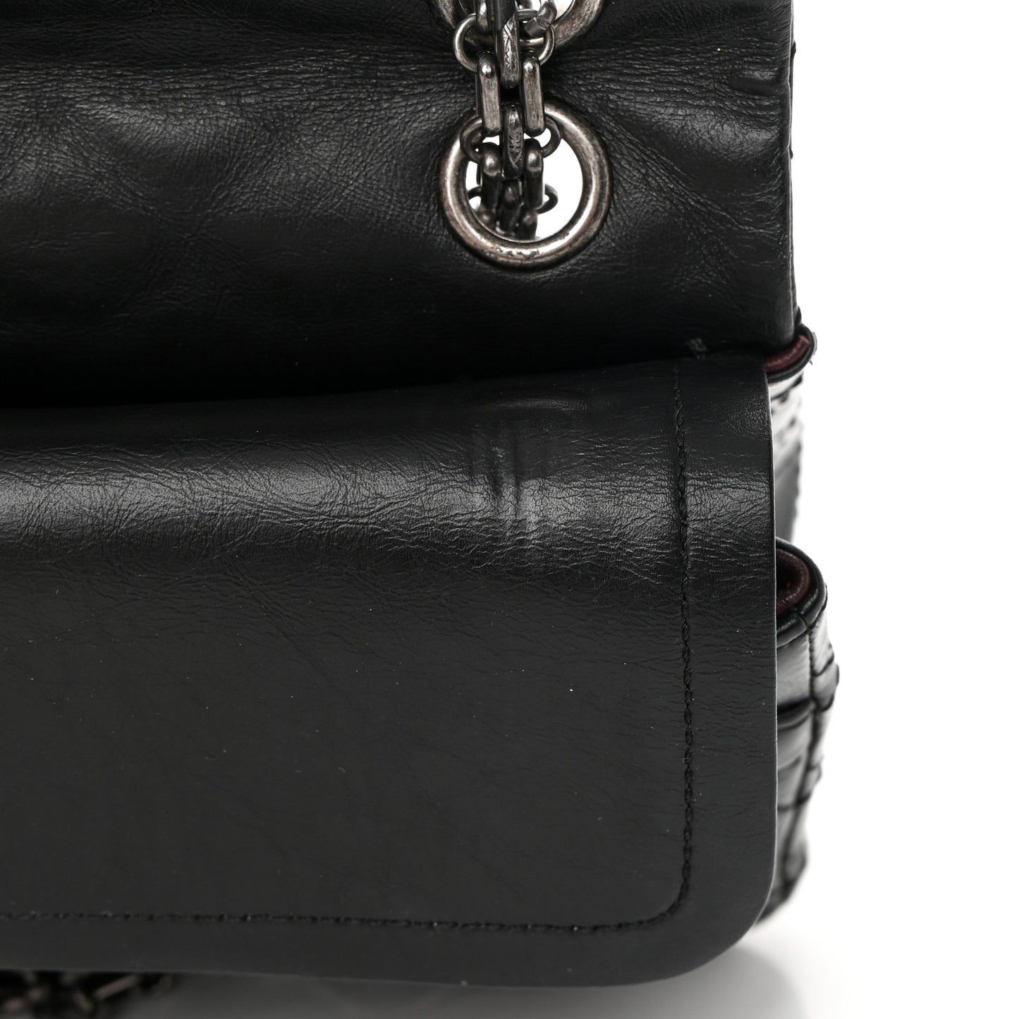 Aged Calfskin Quilted 2.55 Reissue 225 Flap Black