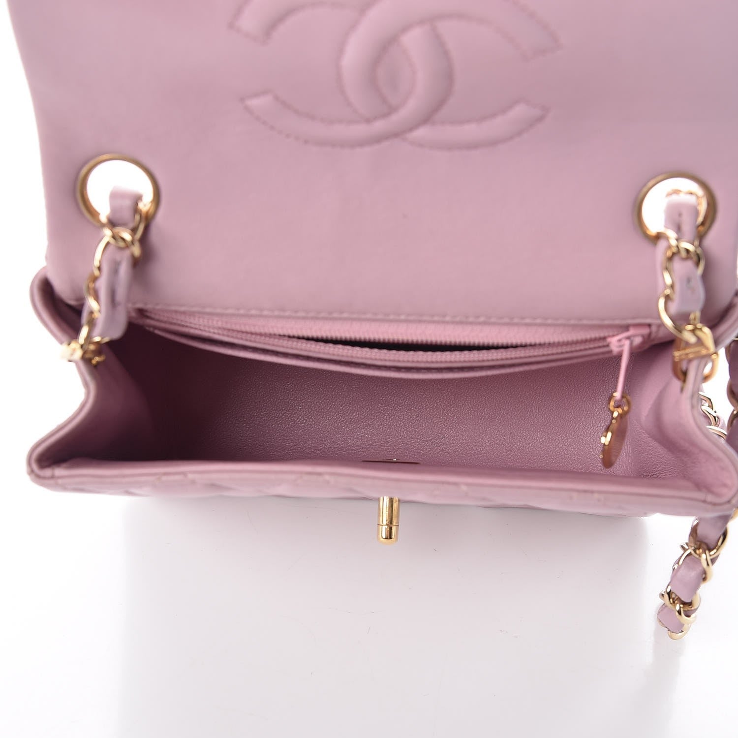 Chanel Lambskin Quilted Mini Square Flap Lilac 5 of 9