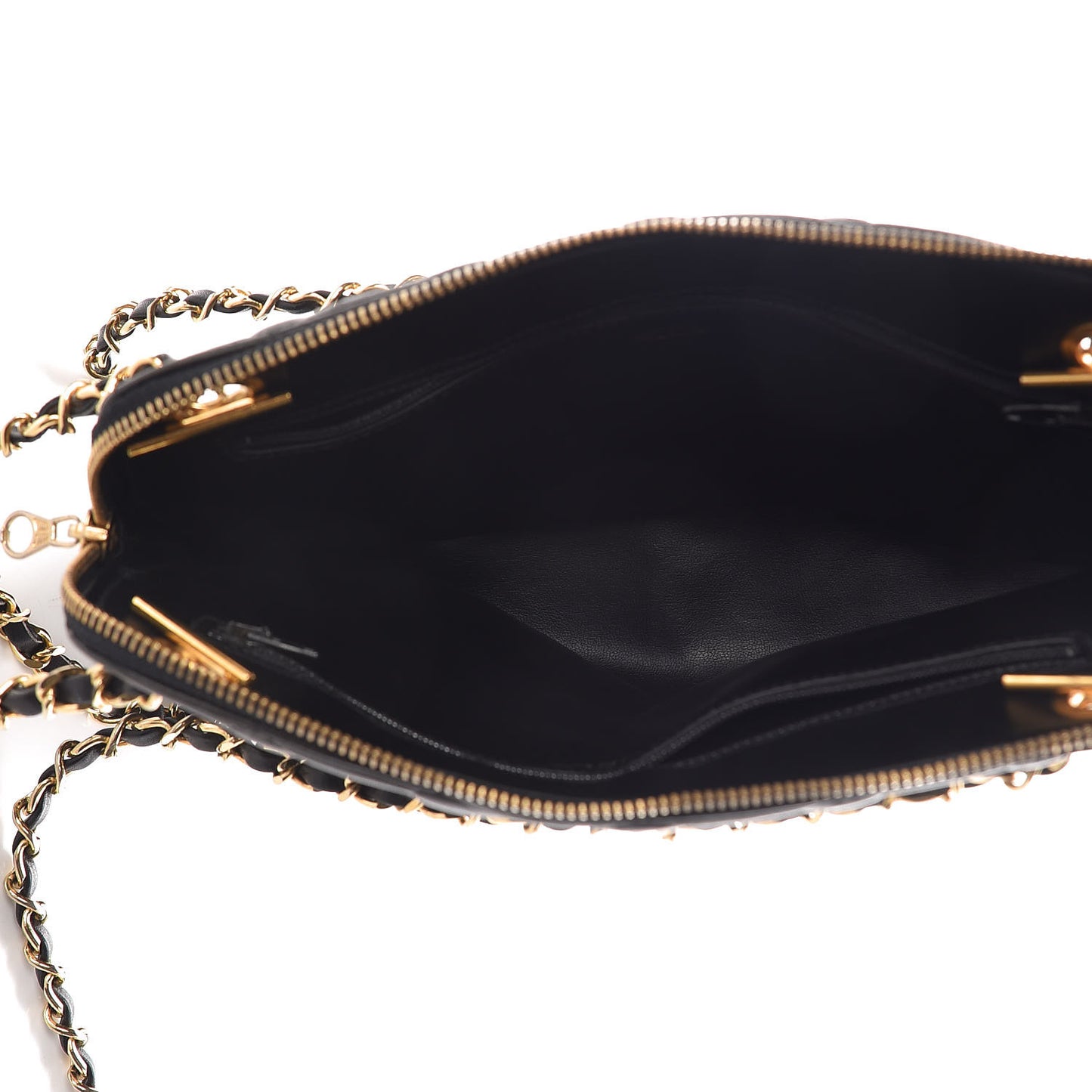 Lambskin Quilted Shopping Tote Black