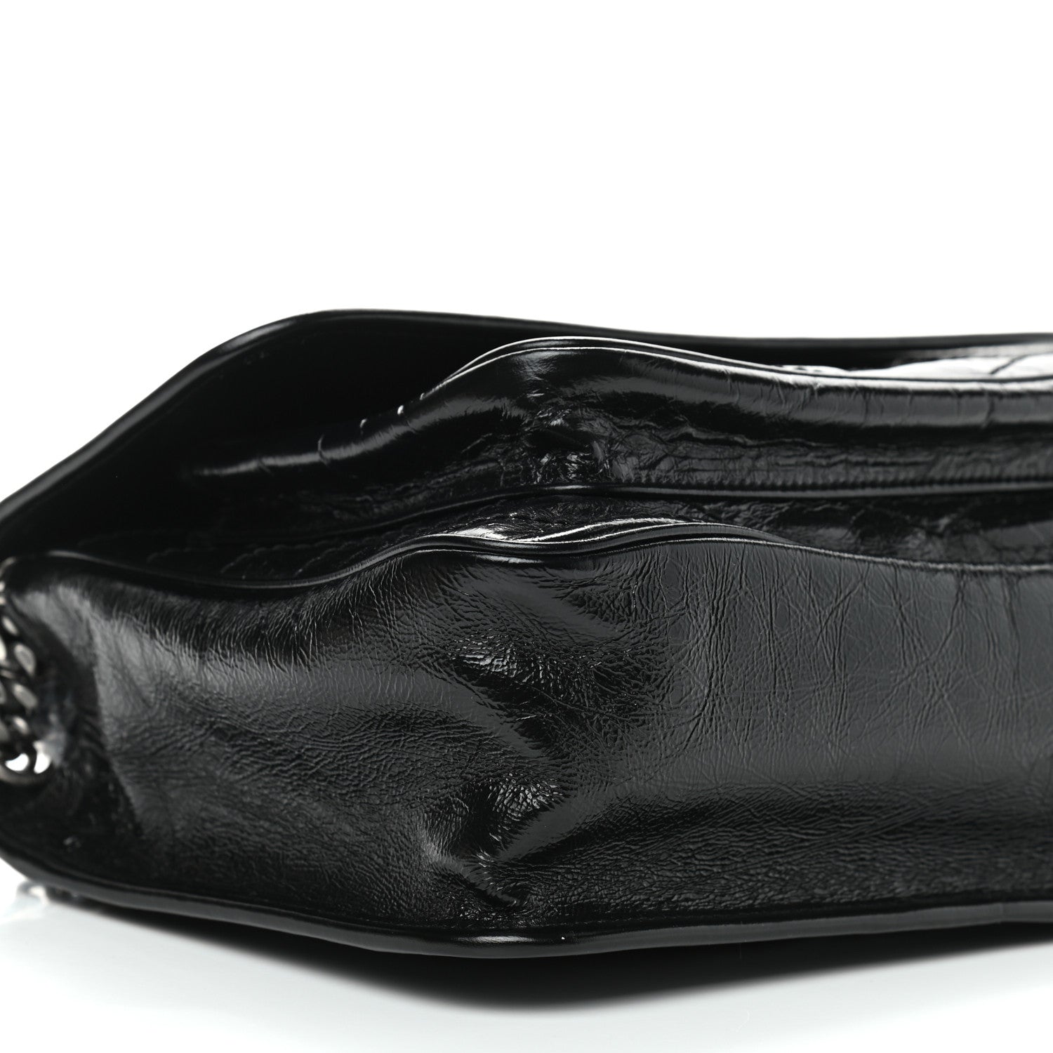 Saint Laurent Crinkled Calfskin Matelasse Monogram Medium Niki Chain Satchel Black 6 of 10