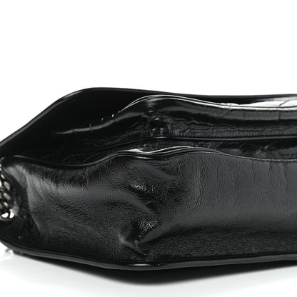 Saint Laurent Crinkled Calfskin Matelasse Monogram Medium Niki Chain Satchel Black 6 of 10