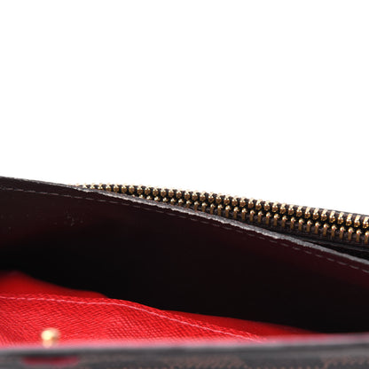 Louis Vuitton Damier Ebene Emilie Wallet Red 9 of 19