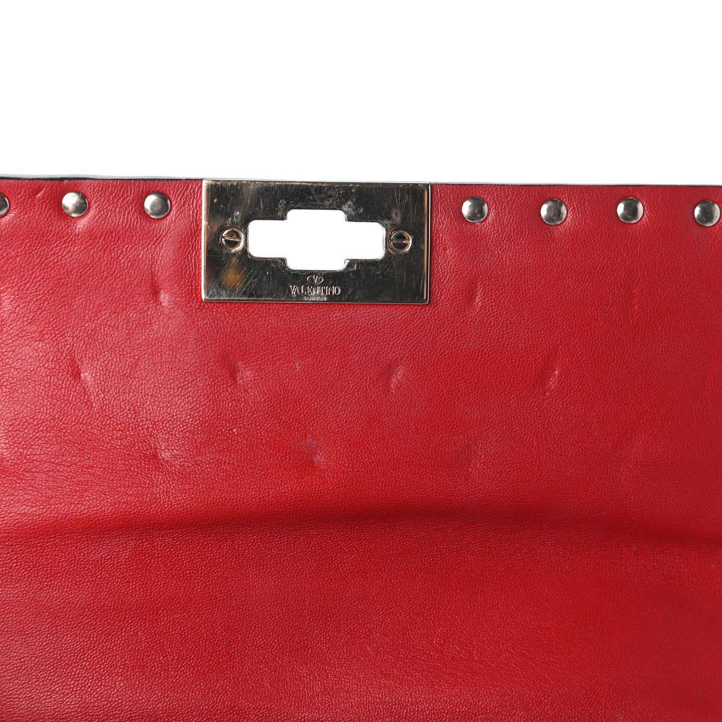 Nappa Medium Rockstud Spike Shoulder Bag Rosso Valentino