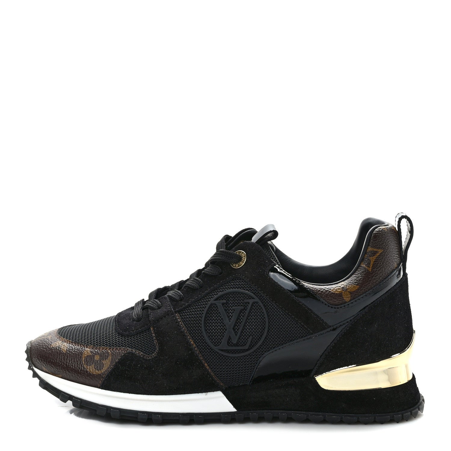 Louis Vuitton Suede Monogram Run Away Sneakers 37 Black 1 of 9