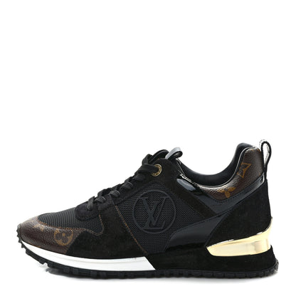 Louis Vuitton Suede Monogram Run Away Sneakers 37 Black 1 of 9