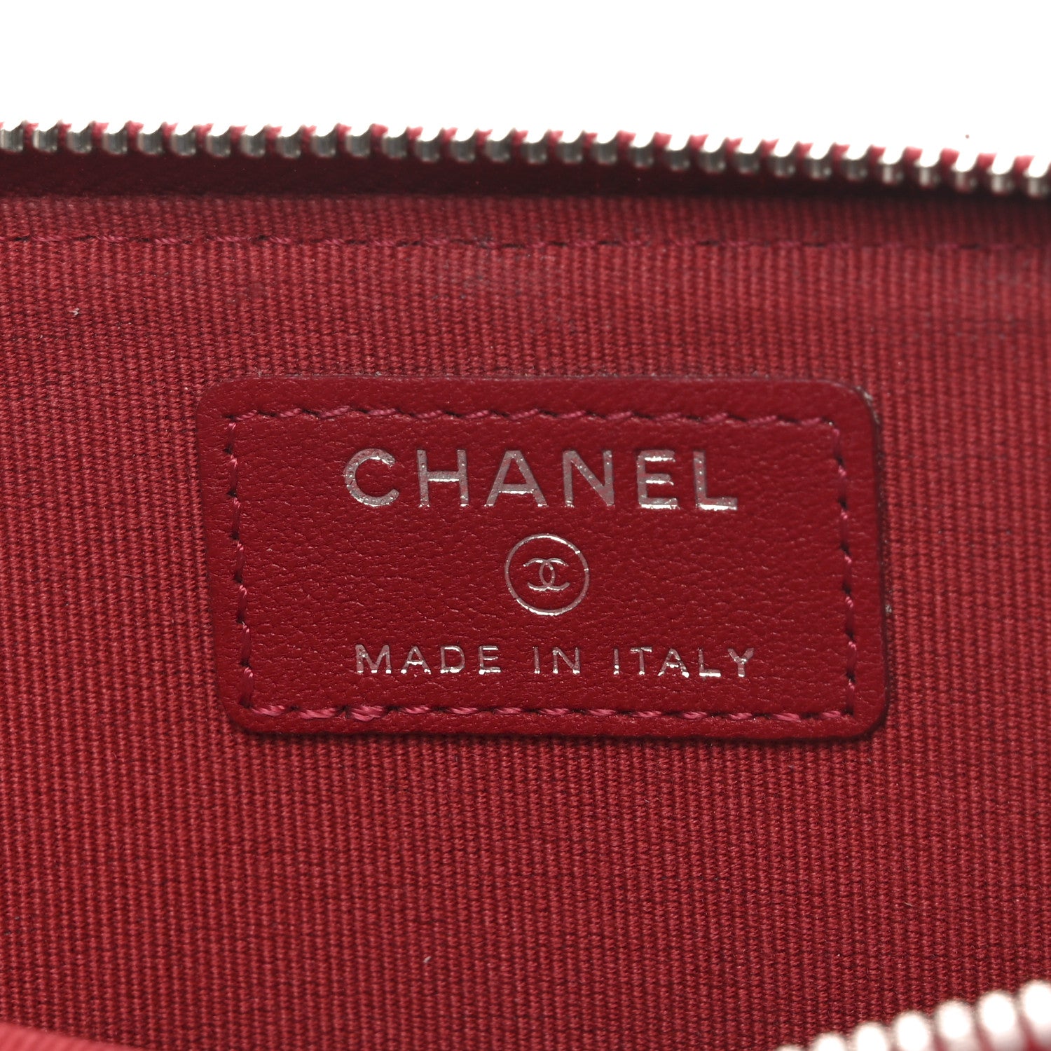 Chanel Lambskin Quilted CC Zip Around Card Holder Red 6 of 10