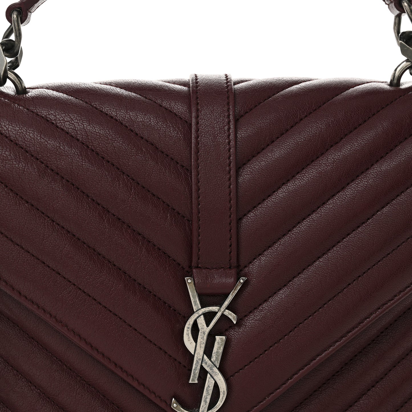 Sheepskin Matelasse Chevron Monogram Medium College Bag Rouge Legion