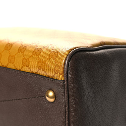 Gucci X ADIDAS Crystal Vintage Monogram Textured Dollar Calfskin Web Trefoil Logo Large Duffle Bag Mid Natural Nut Off White New Acero 11 of 11