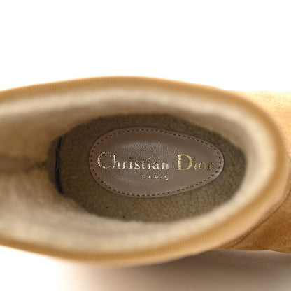Christian Dior Calfskin Suede Shearling Granville Espadrille Boots 36 Natural 7 of 9