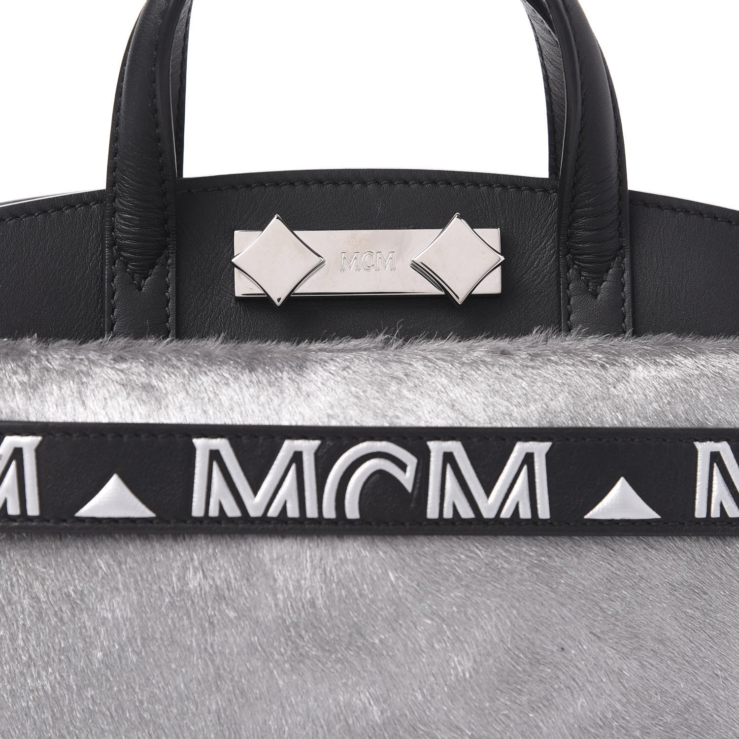 MCM Calfskin Lux Calf Hair Mini Milano Tote Black 9 of 9