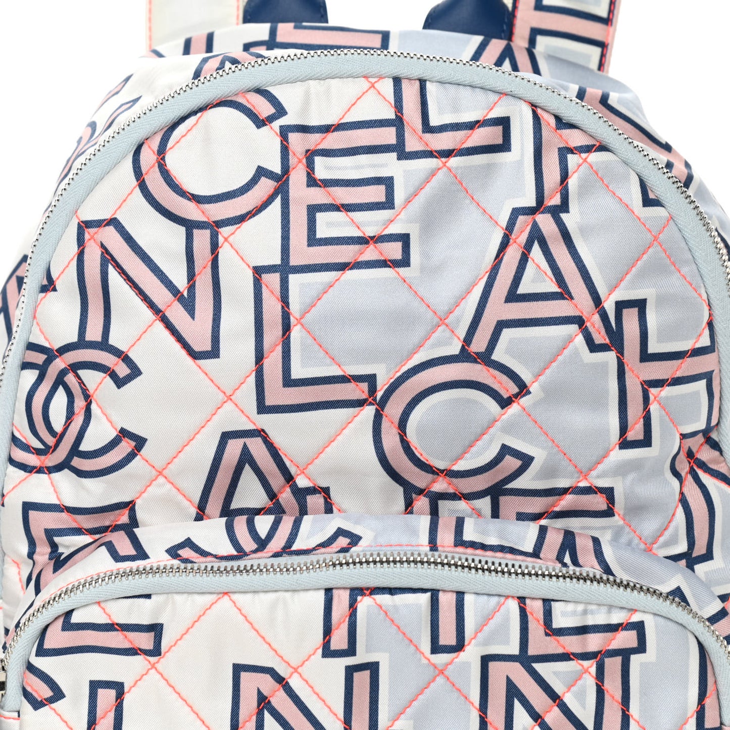 Nylon Stitched Printed Logo Backpack Multicolor