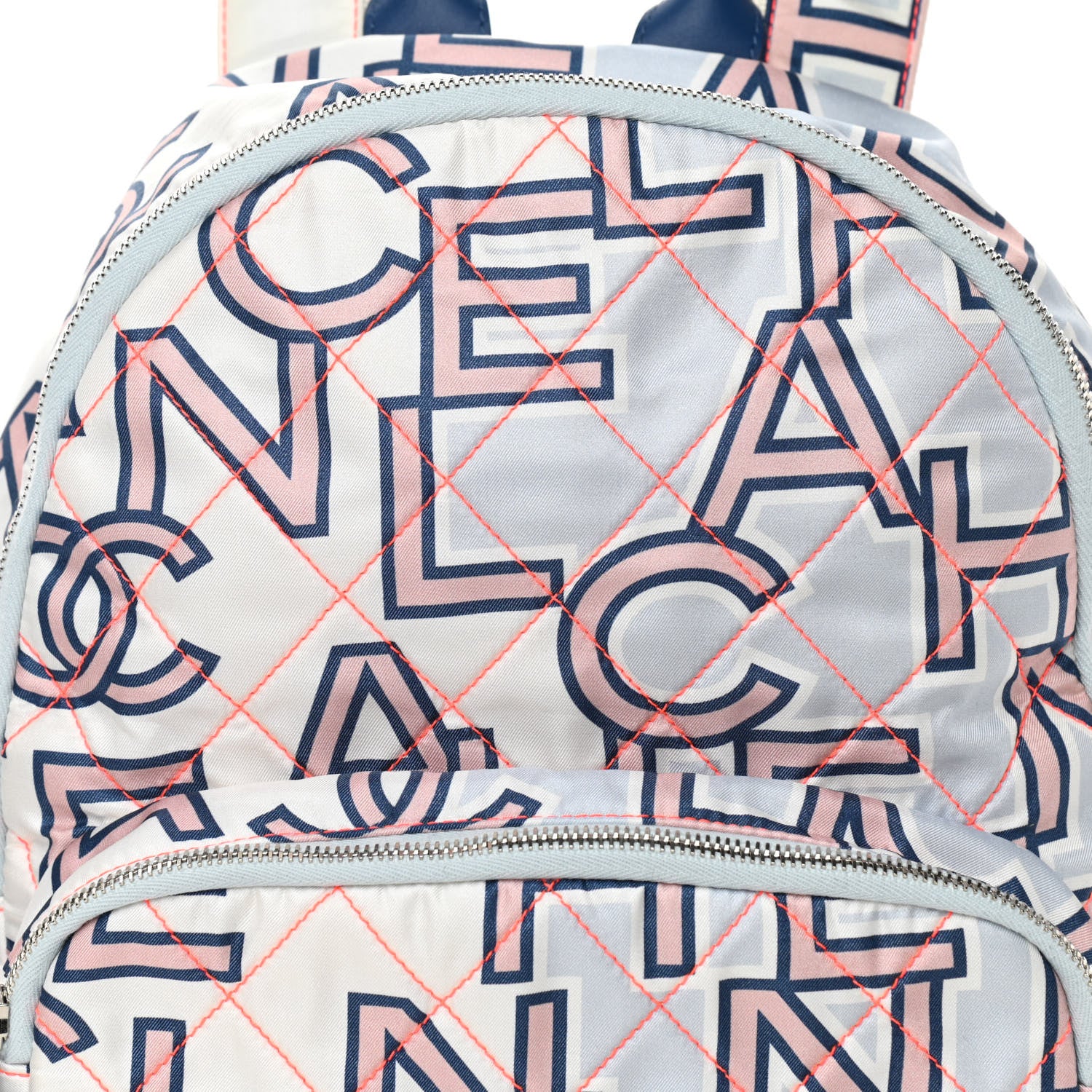 Chanel Nylon Stitched Printed Logo Backpack Multicolor 8 of 12