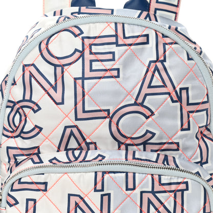 Chanel Nylon Stitched Printed Logo Backpack Multicolor 8 of 12
