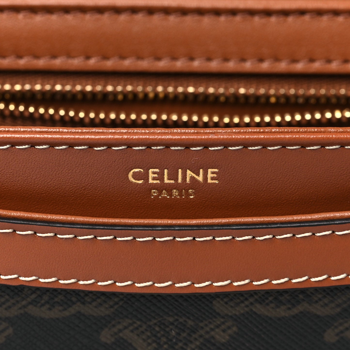Canvas Calfskin Triomphe Teen Besace Tan