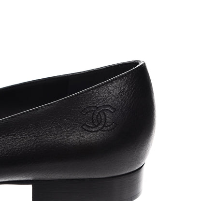 Chanel Buffalo Glitter Bow Ballerina Flats 38.5 Black 8 of 9