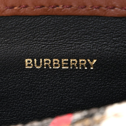 Burberry E-Canvas Monogram Stripe The Barrel Bag Bridle Brown 6 of 11