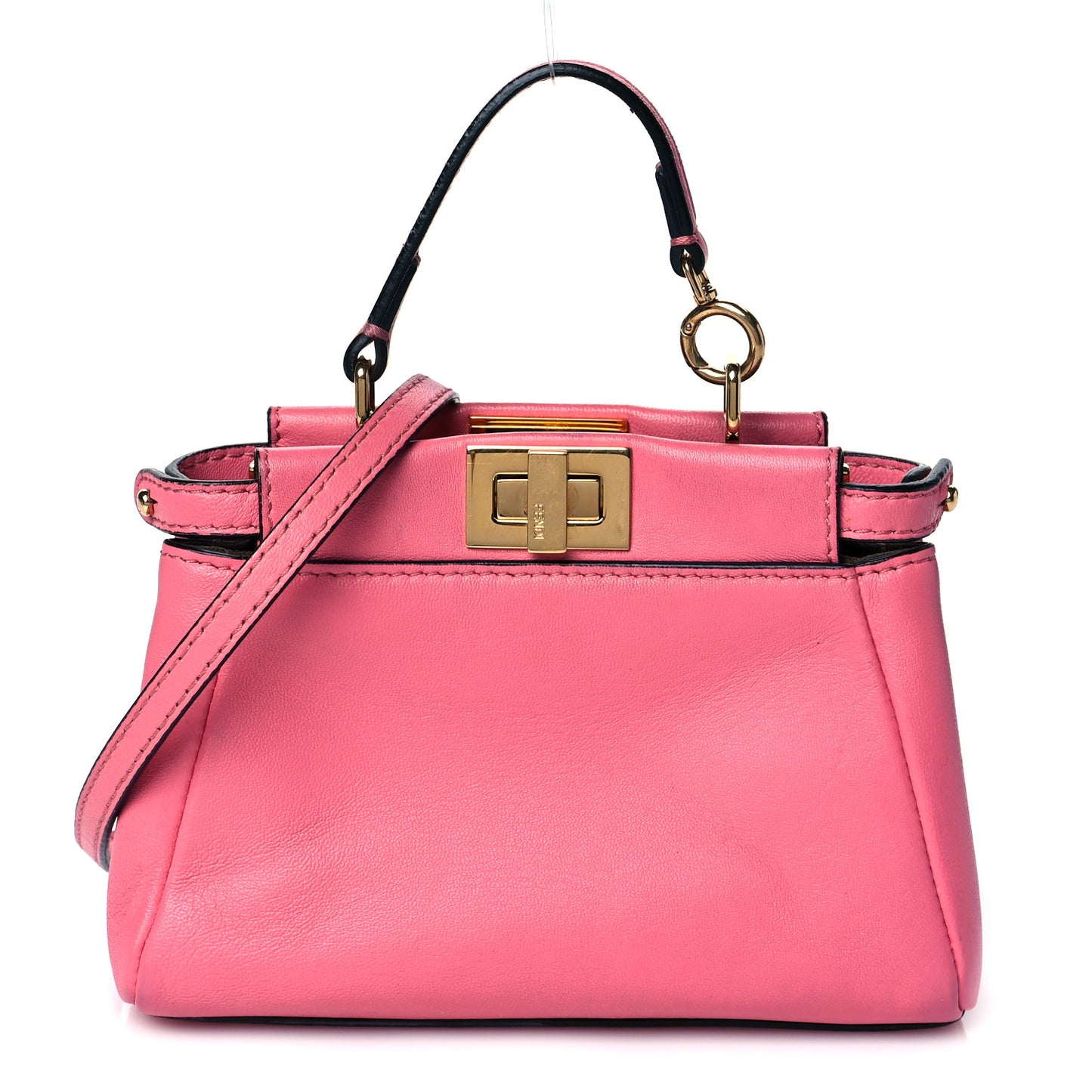 Shiny Nappa Micro Peekaboo Iconic Satchel Rosa Fluo