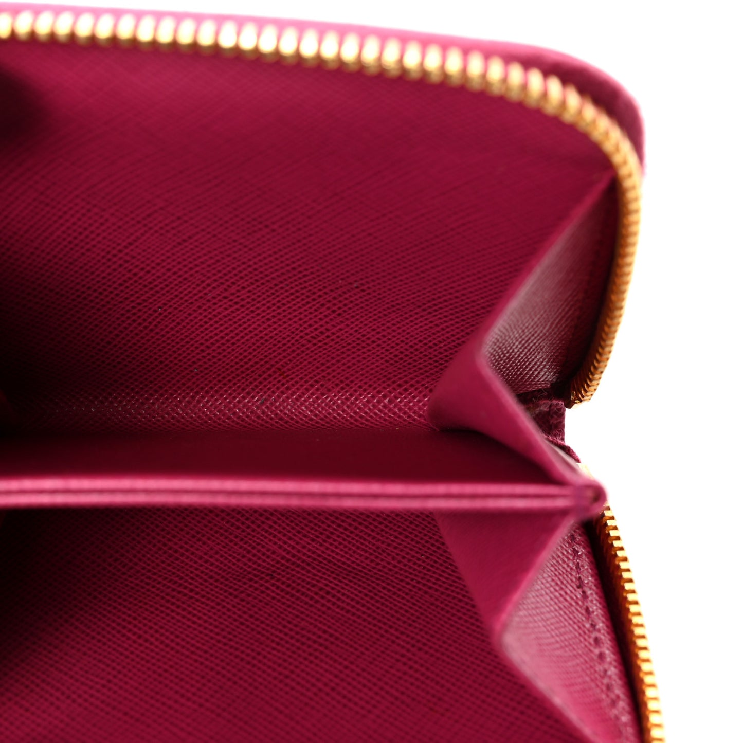 Saffiano Metal Zip Coin Purse Fuxia