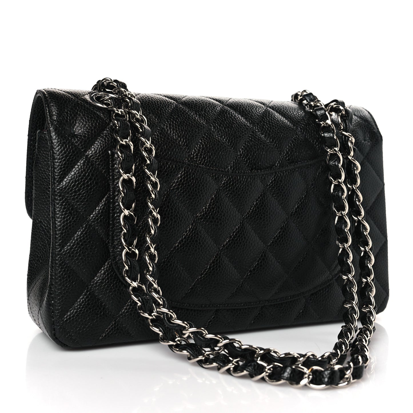 Caviar Quilted Small Double Flap Black