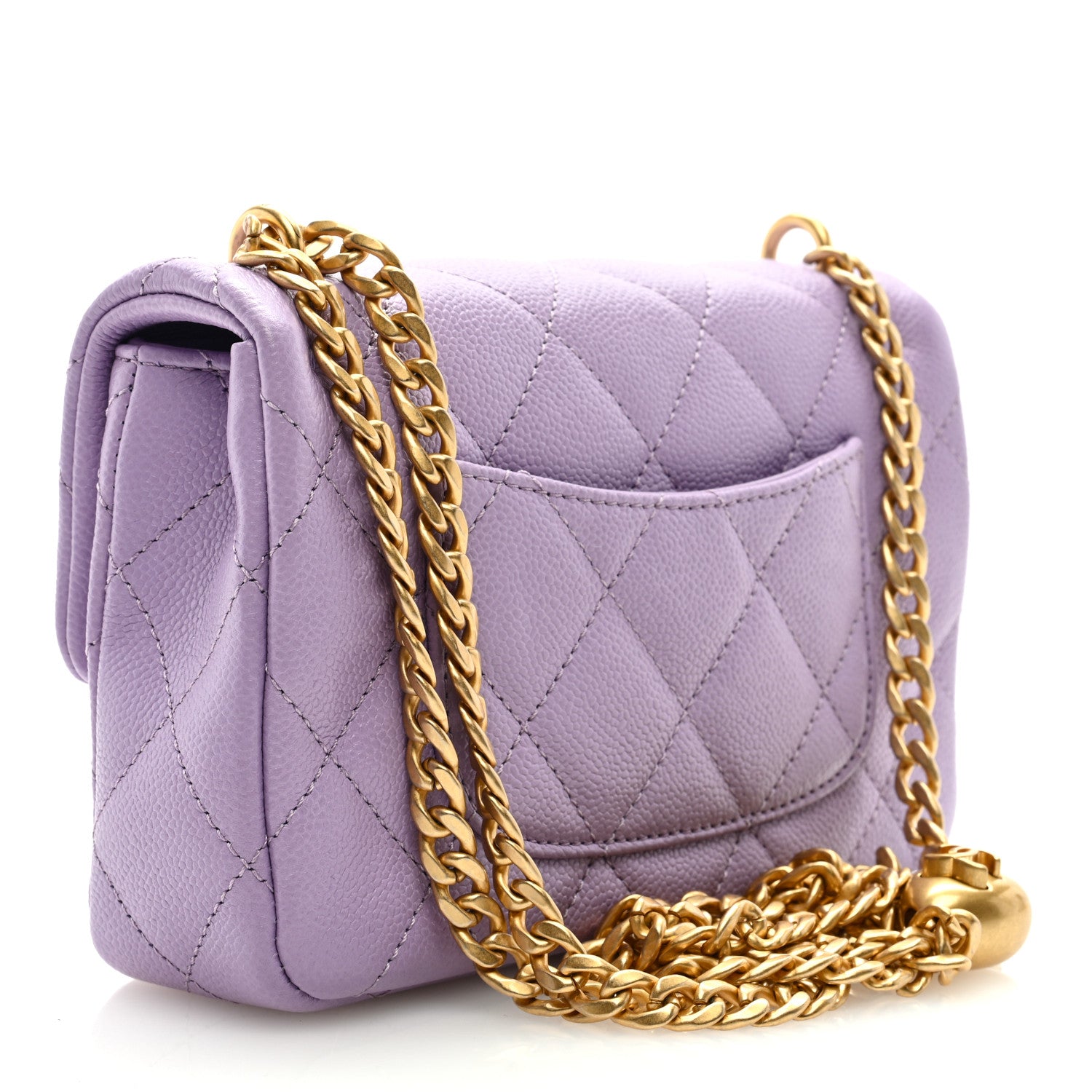 Chanel Caviar Quilted Mini Rectangular Sweetheart Flap Lilac 2 of 9