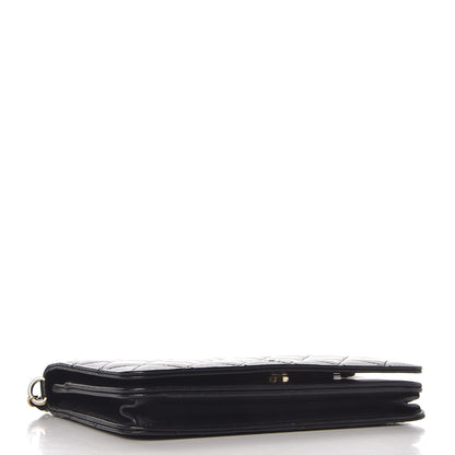 Chanel Lambskin Quilted Pearl Wallet On Chain WOC Black 4 of 9