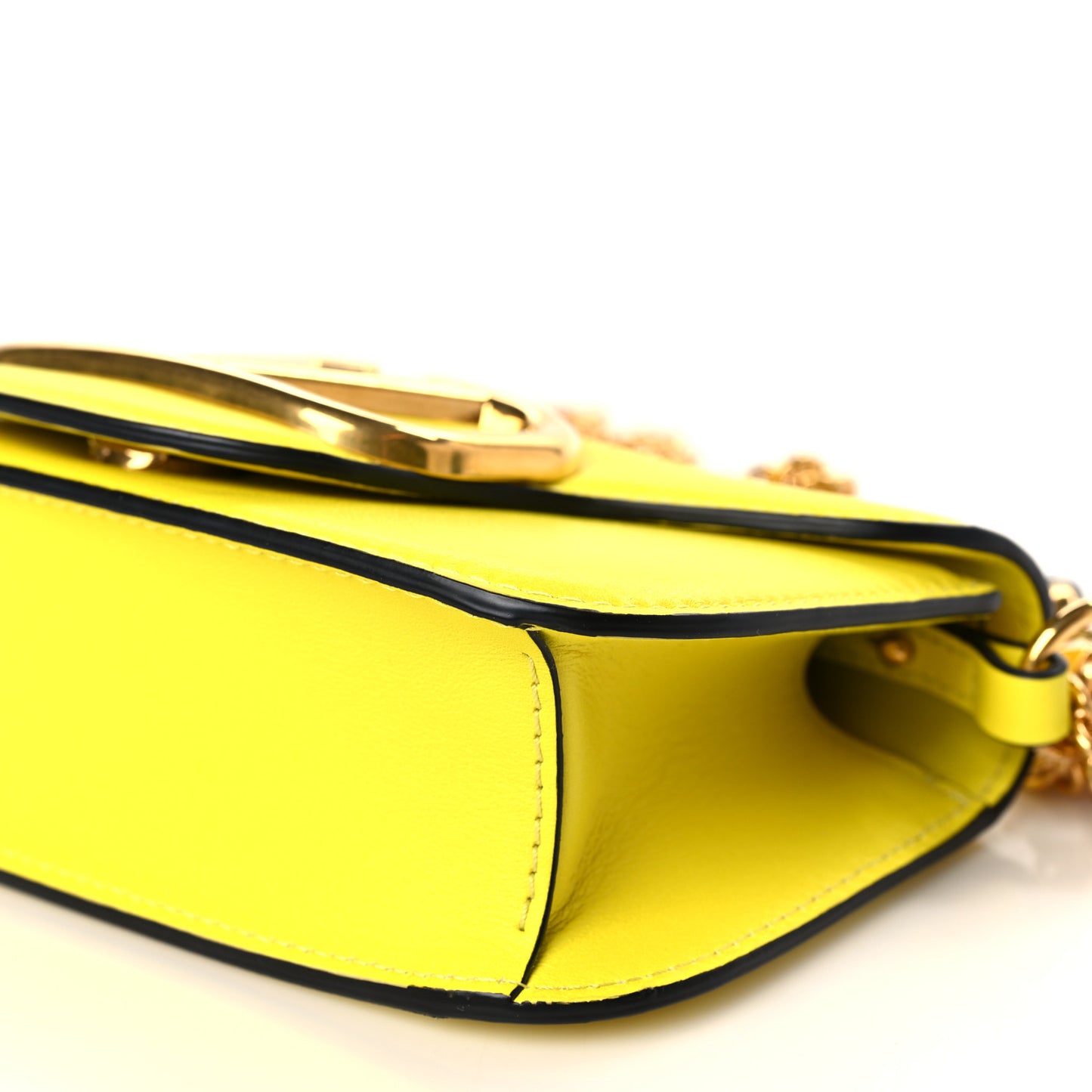 Calfskin Vlogo Small Loco Shoulder Bag Shocking Yellow