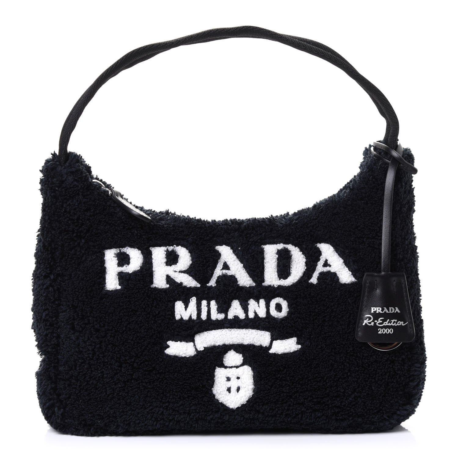 Prada Terry Cloth Mini Re-Edition 2000 Bag Black White 1 of 4