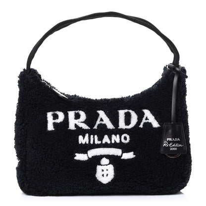 Prada Terry Cloth Mini Re-Edition 2000 Bag Black White 1 of 4