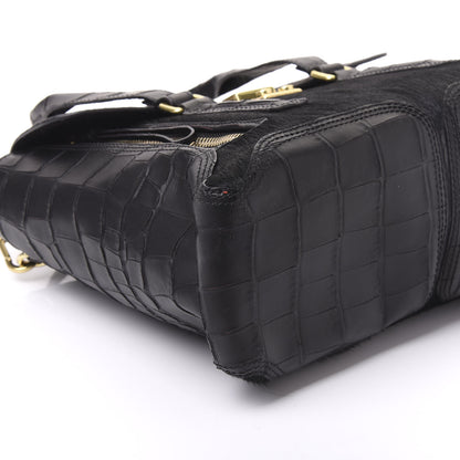 3.1 Phillip Lim 3.1 Calf Hair Calfskin Crocodile Embossed Medium Pashli Satchel Antique Red Black 7 of 8