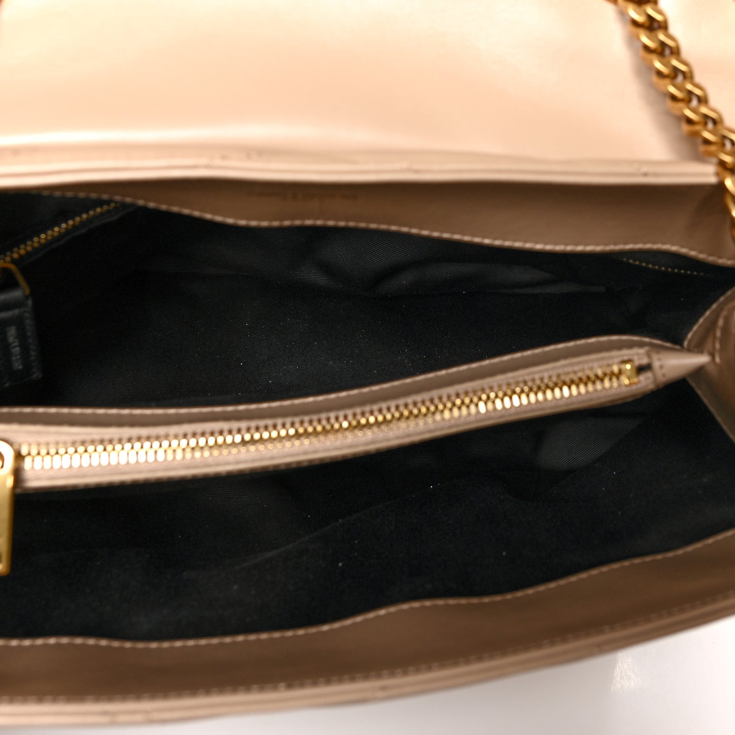 Calfskin Y Quilted Monogram Medium Loulou Chain Satchel Dark Beige