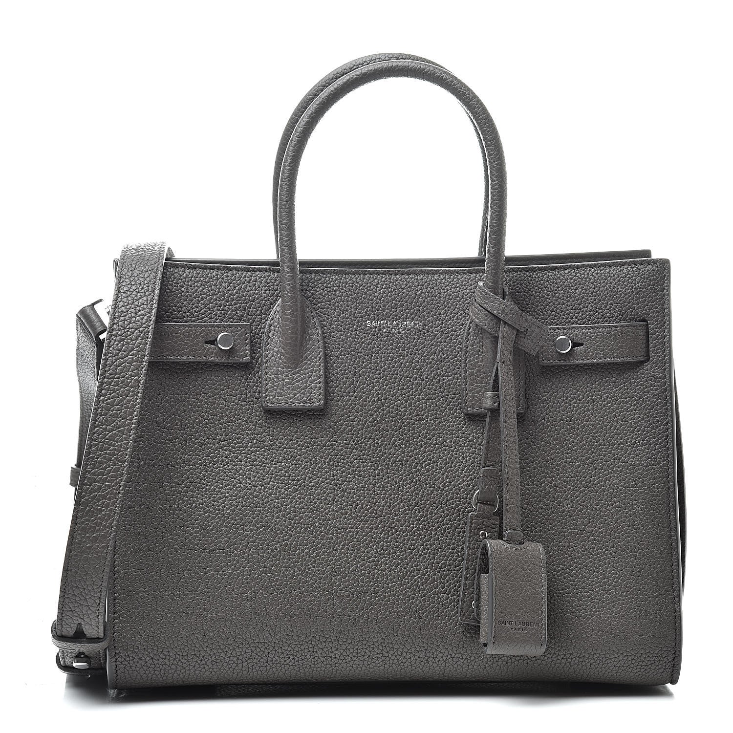 Saint Laurent Grained Calfskin Baby Sac De Jour Fog 1 of 12