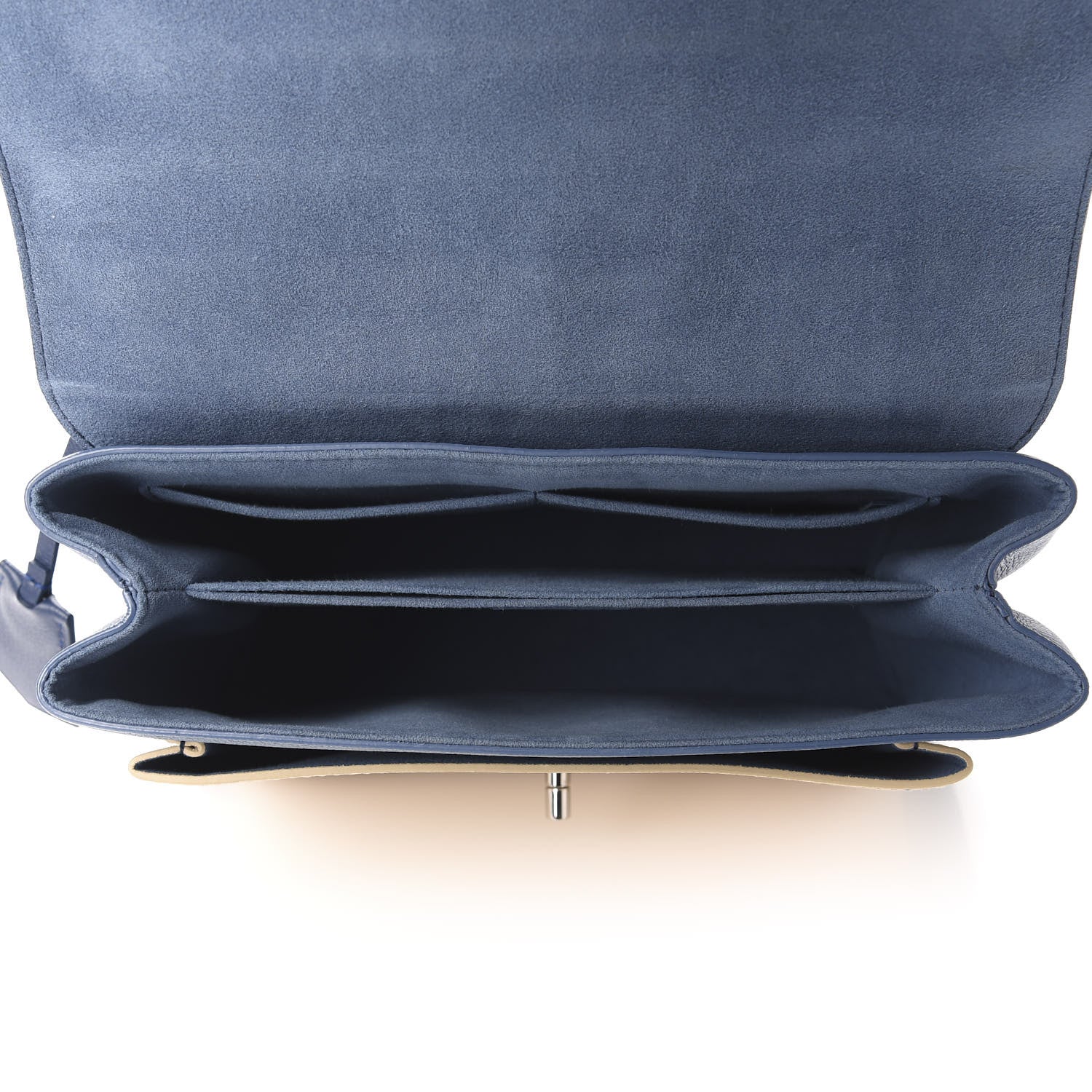 Louis Vuitton Soft Calfskin My Lockme Top Handle Blue Jean Creme 4 of 9