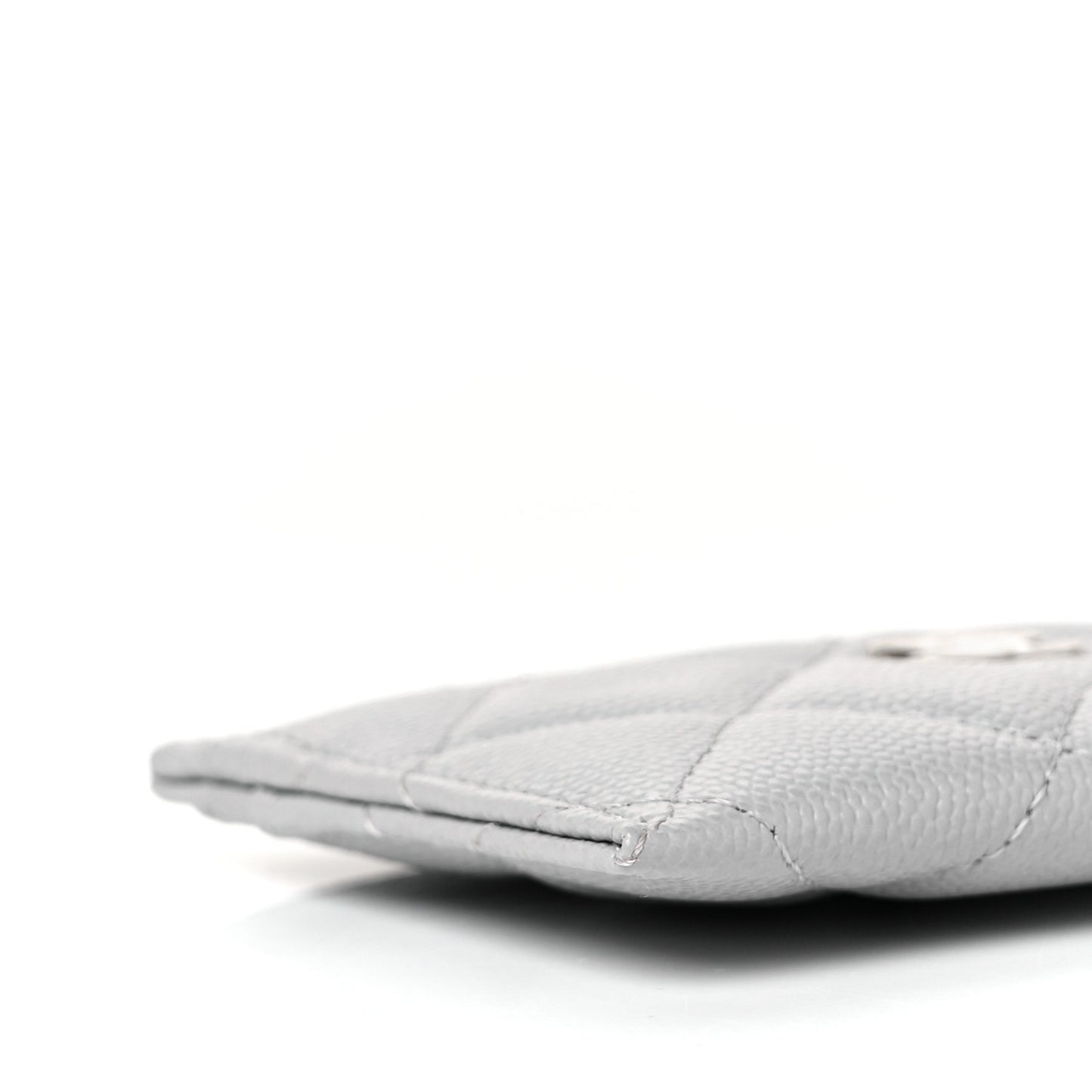 Caviar Quilted Card Holder Grey