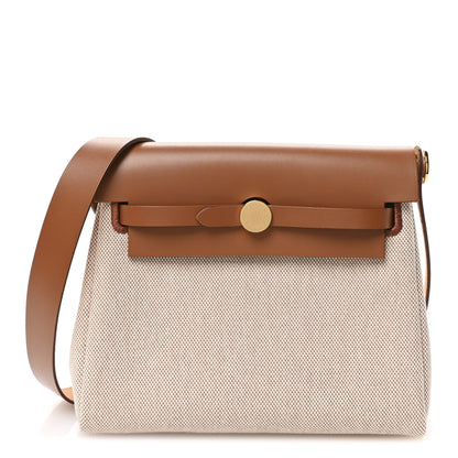 Hermes Military Toile Vache Hunter Herbag Zip Retourne 20 Ecru Beige Fauve 1 of 11