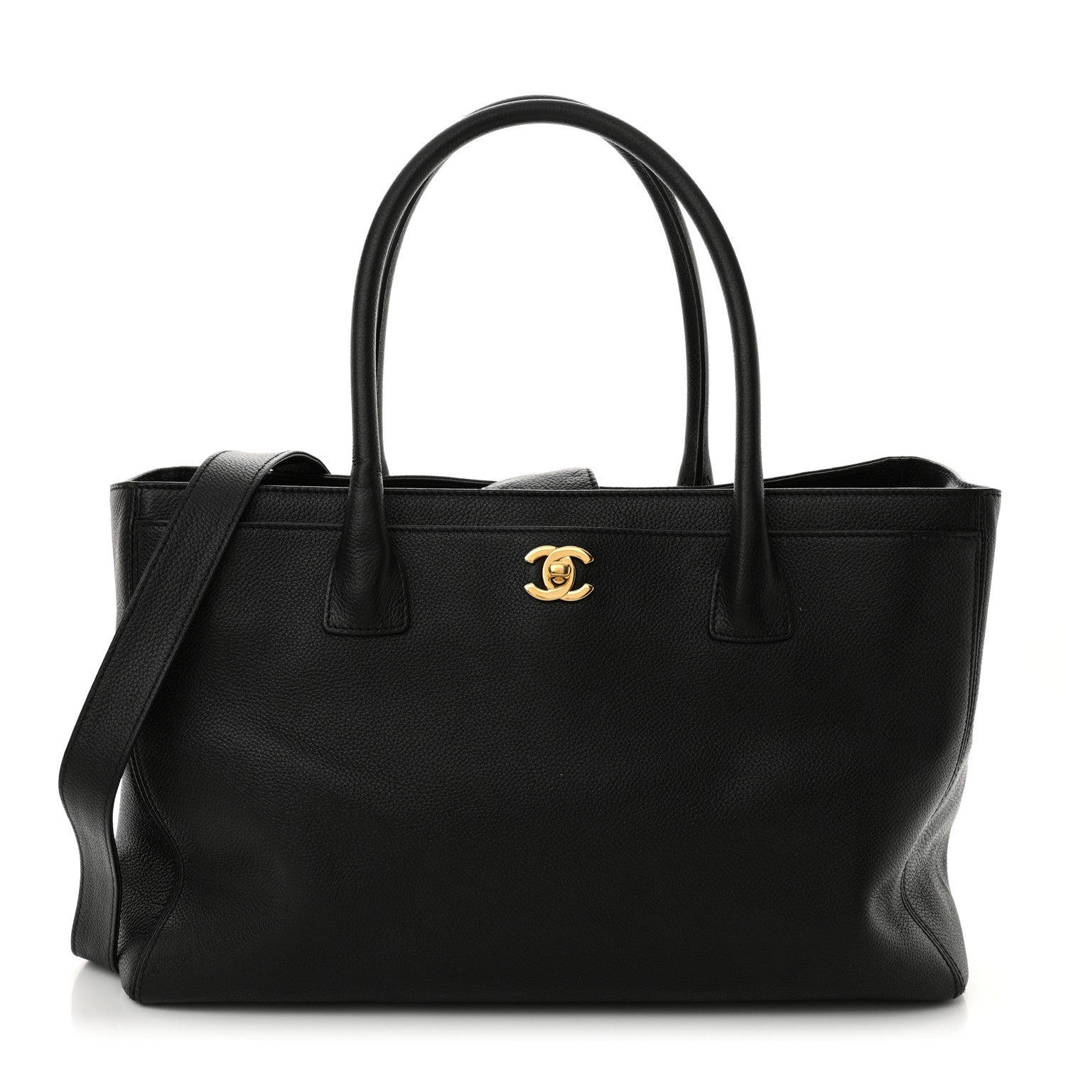Chanel Calfskin Cerf Executive Shopper Tote Black 1 of 12