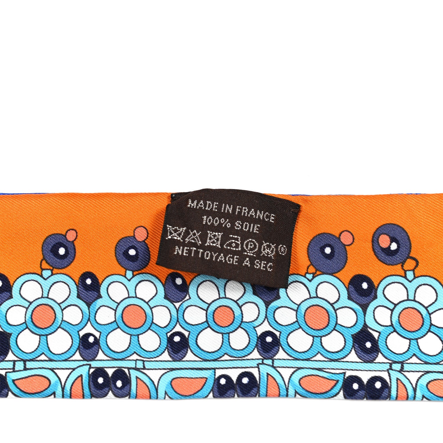 Hermes Silk Parures Des Maharajas Twilly Bleu Royal Orange Turquoise 2 of 4