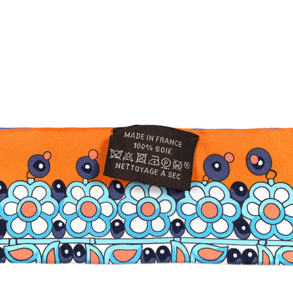 Hermes Silk Parures Des Maharajas Twilly Bleu Royal Orange Turquoise 2 of 4