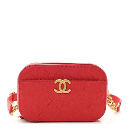 Chanel Grained Calfskin Quilted Waist Bag Red 1 of 9