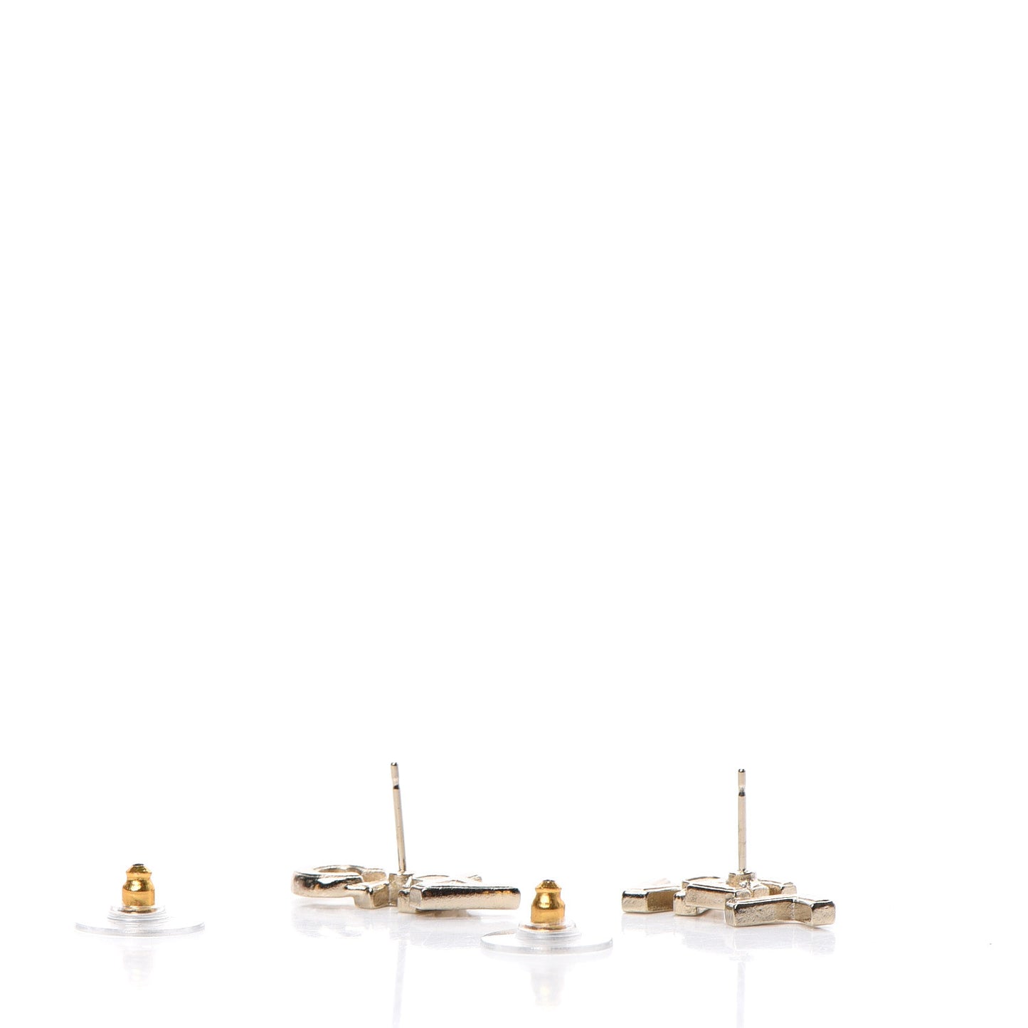 Crystal Pearl Signature Stud Earrings Gold