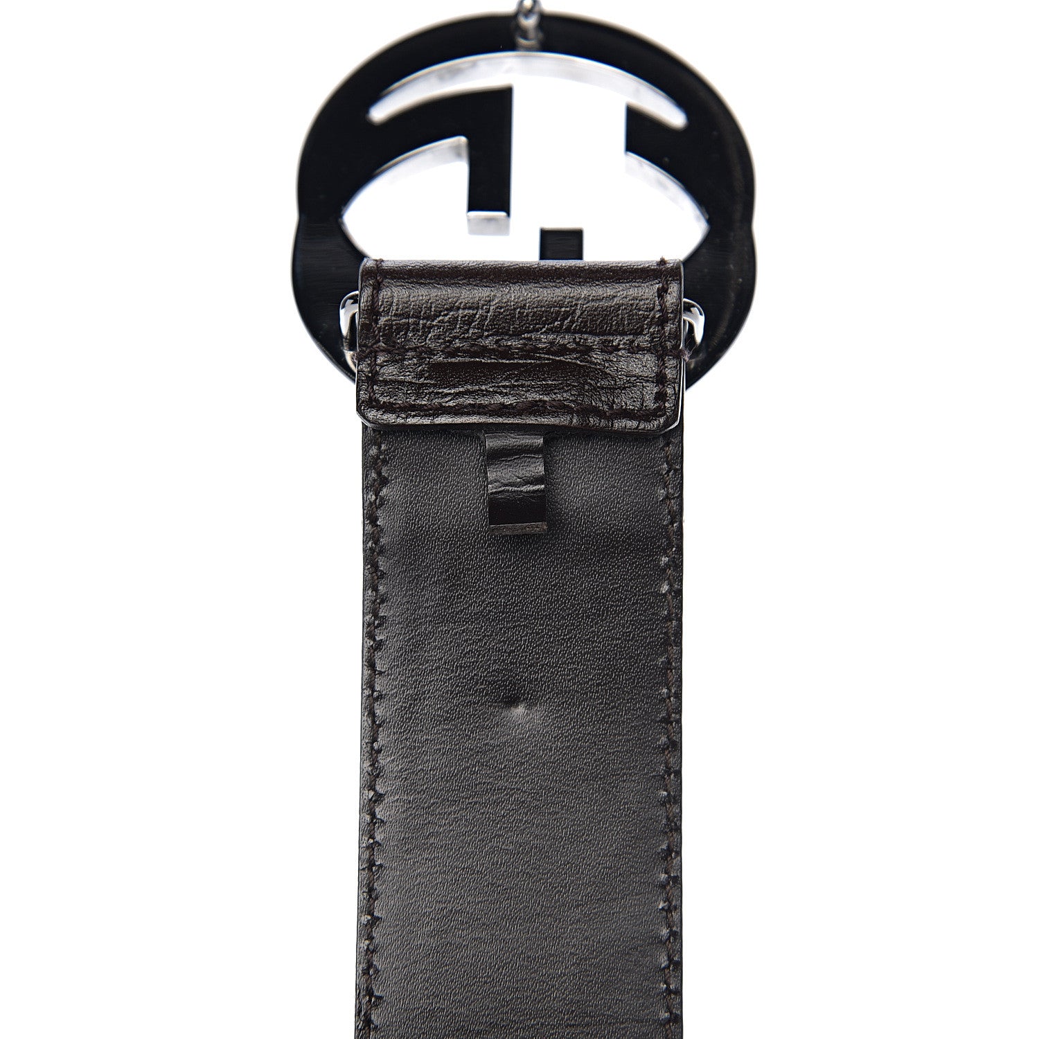 Gucci Calfskin Web Interlocking G Belt 95 38 Brown 4 of 7